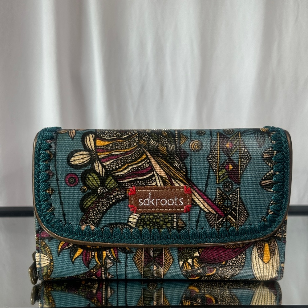 Sakroots Artistic Teal and Multicolor Wallet